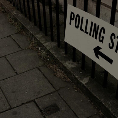 Polling station sign
