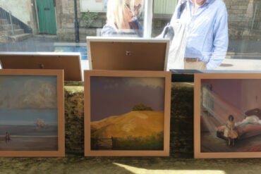 Robert Carter's painting in the window of Peer Studios