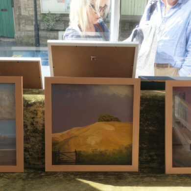 Robert Carter's painting in the window of Peer Studios