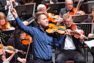 charlie lovell-jones playing at iwso concert in jan 22