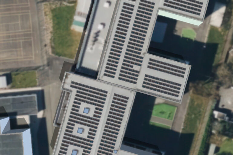 solar array on Christ the King College roof