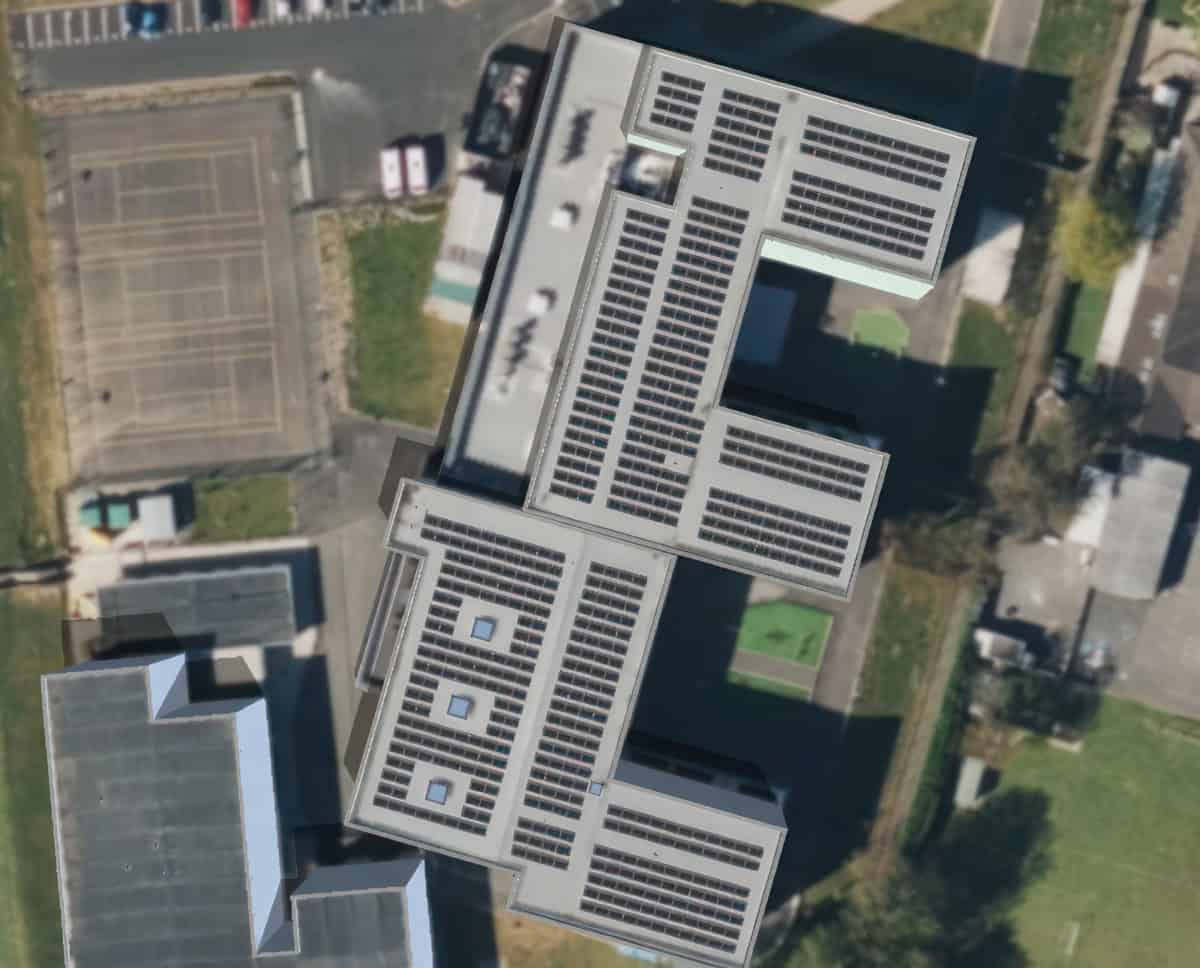 solar array on Christ the King College roof