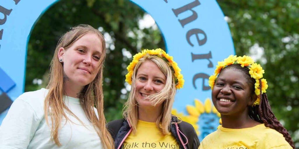 People taking part in Walk the Wight