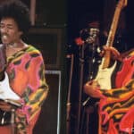 Collage of Jimi Hendrix photos from 1970s festival by Charles Everest - Cameron Life Photo Library