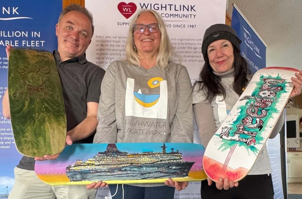 David Williams Head of Marketing Wightlink, Cllr Caroline Pakel & Cllr Susan Betts