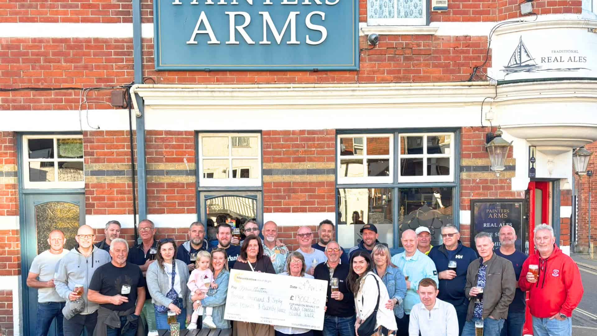 Fred White and others outside the Painter's Arms