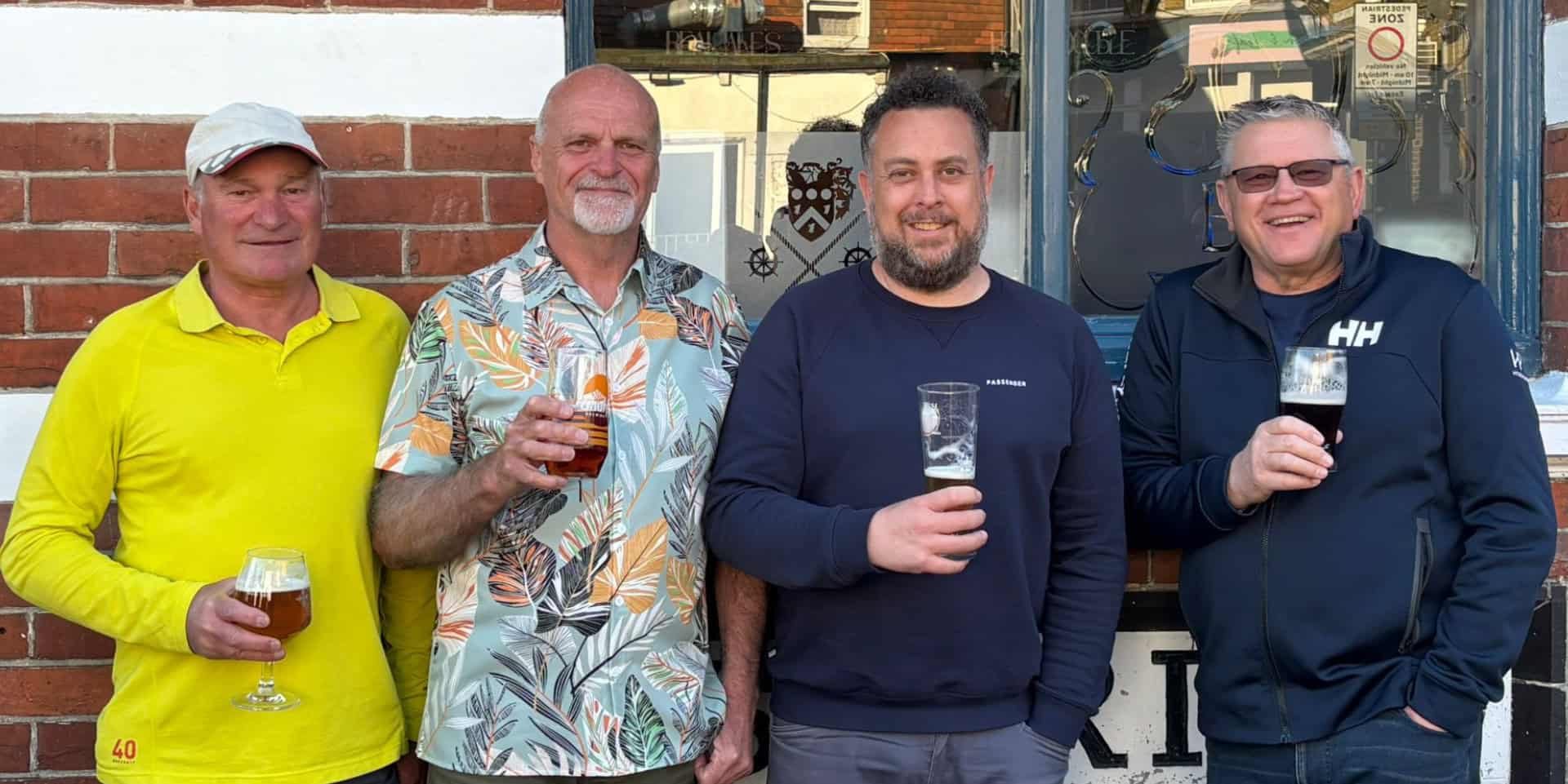 Fred White and others outside the Painter's Arms