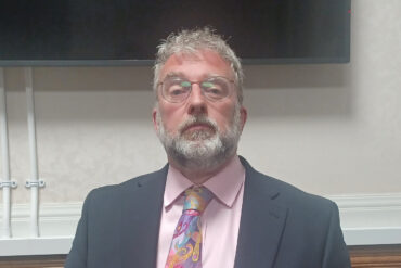 Jonathan Bacon in council chamber after being elected leader