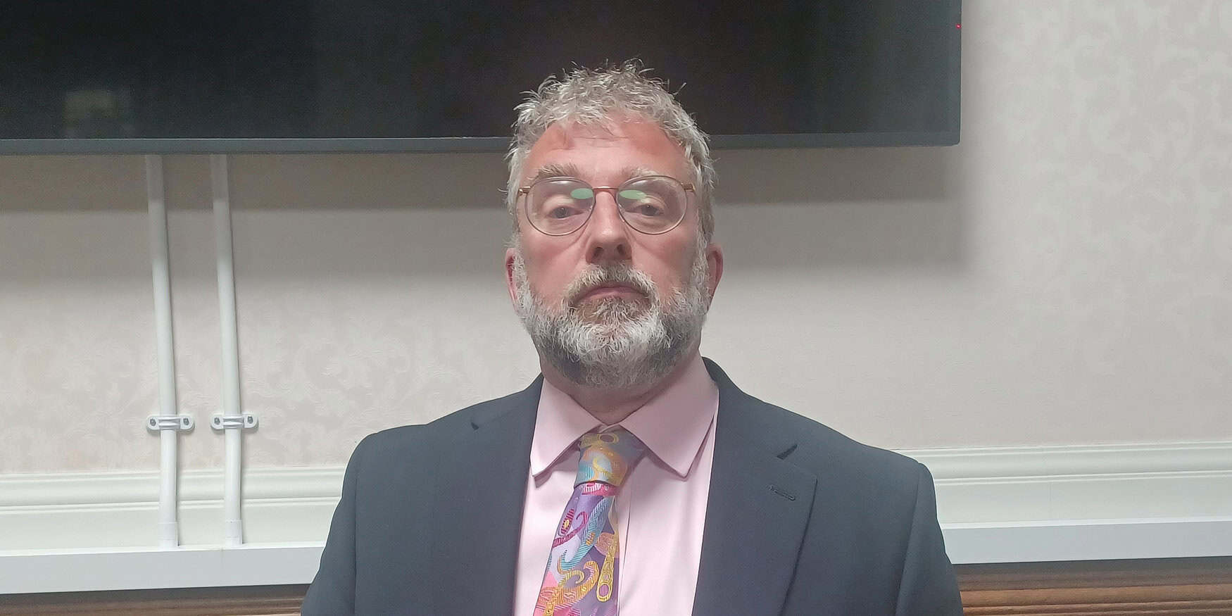 Jonathan Bacon in council chamber after being elected leader
