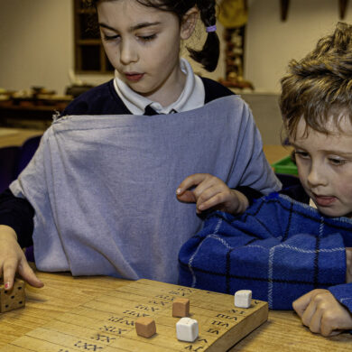 children playing at Newport Roman villa