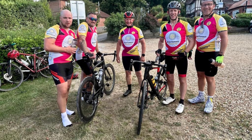 Four cyclists taking part in the ride for hope