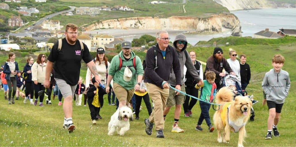 People taking part in Walk the Wight