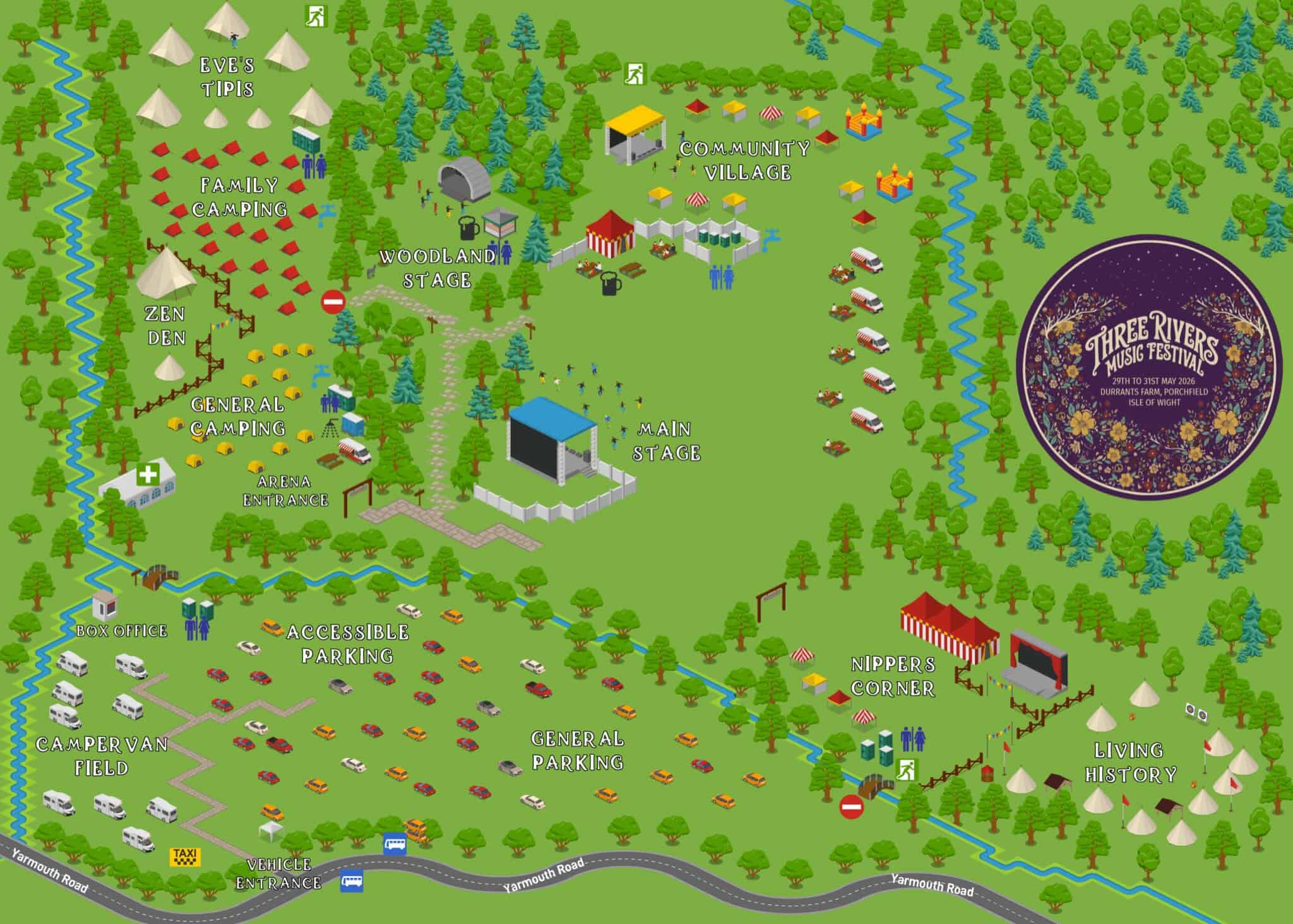 Three Rivers Map
