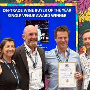 Tom Fahey from The Terrace Wine and Rooms receiving the award