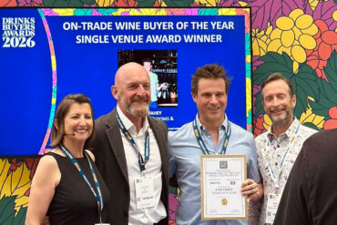 Tom Fahey from The Terrace Wine and Rooms receiving the award