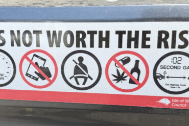 A close-up of the Project Pictogram sticker branding