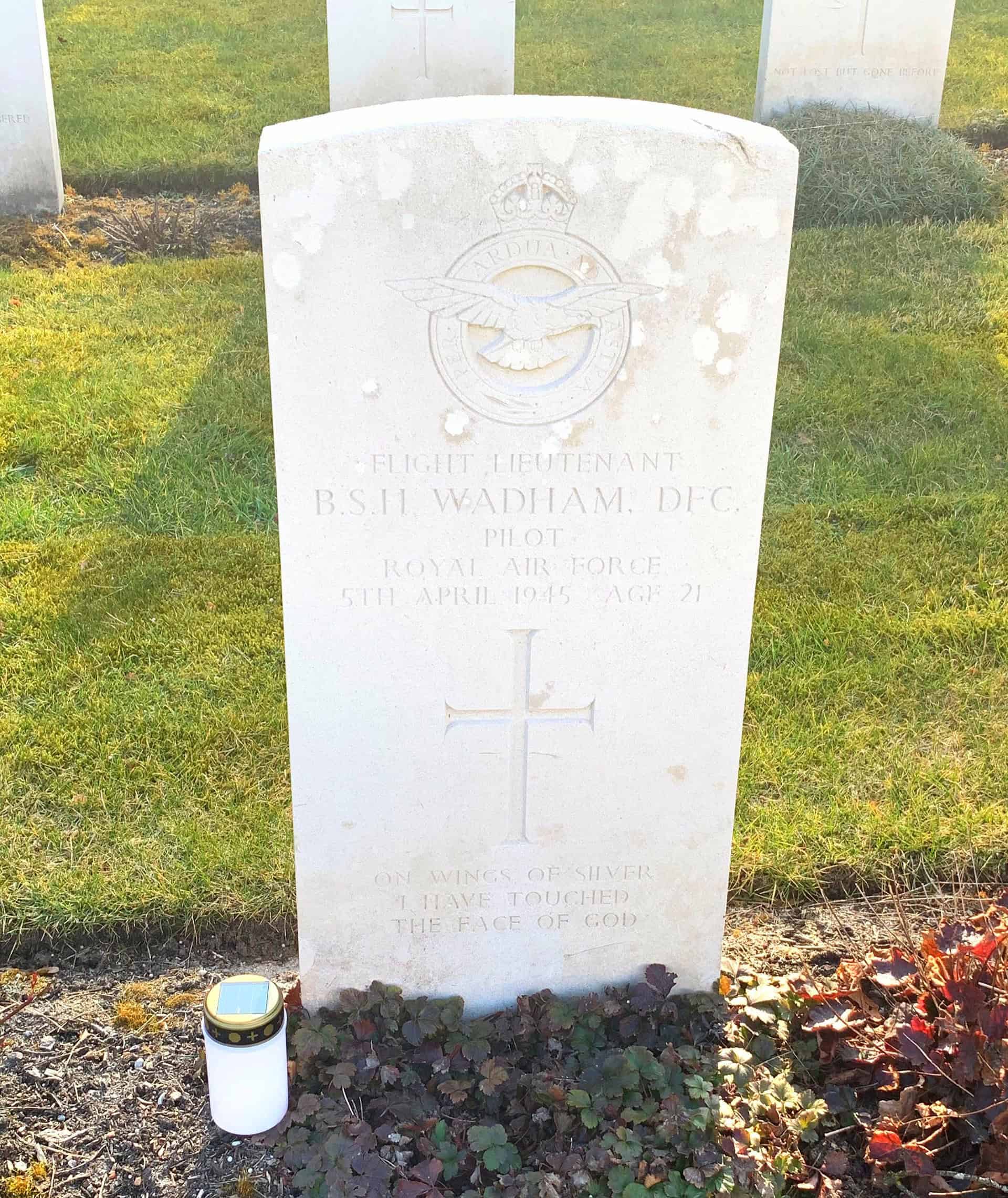 Barry Wadham's grave at Becklingen War Cemetery in Germany