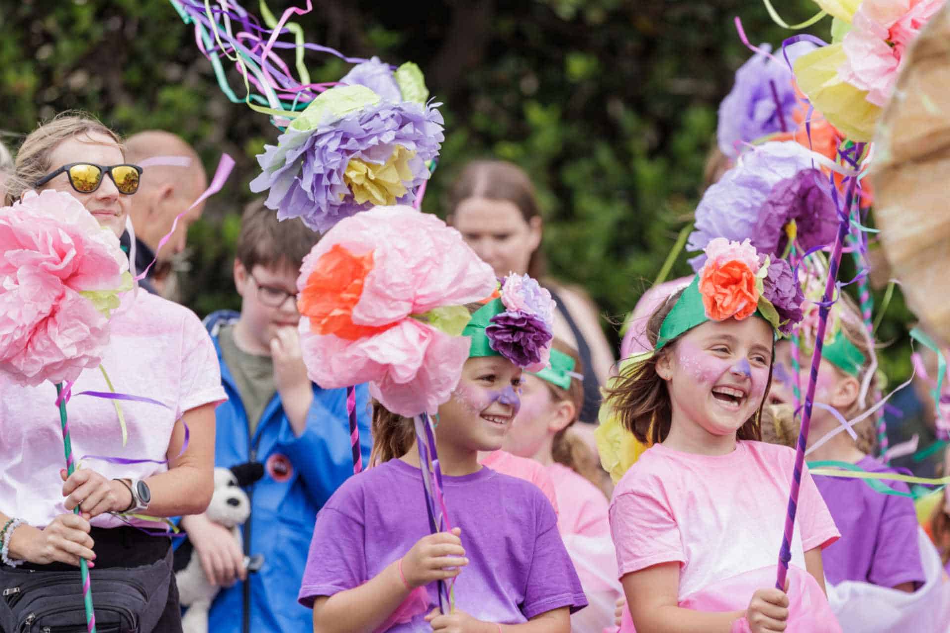 Binstead Primary pupils taking part in Mardi Gras