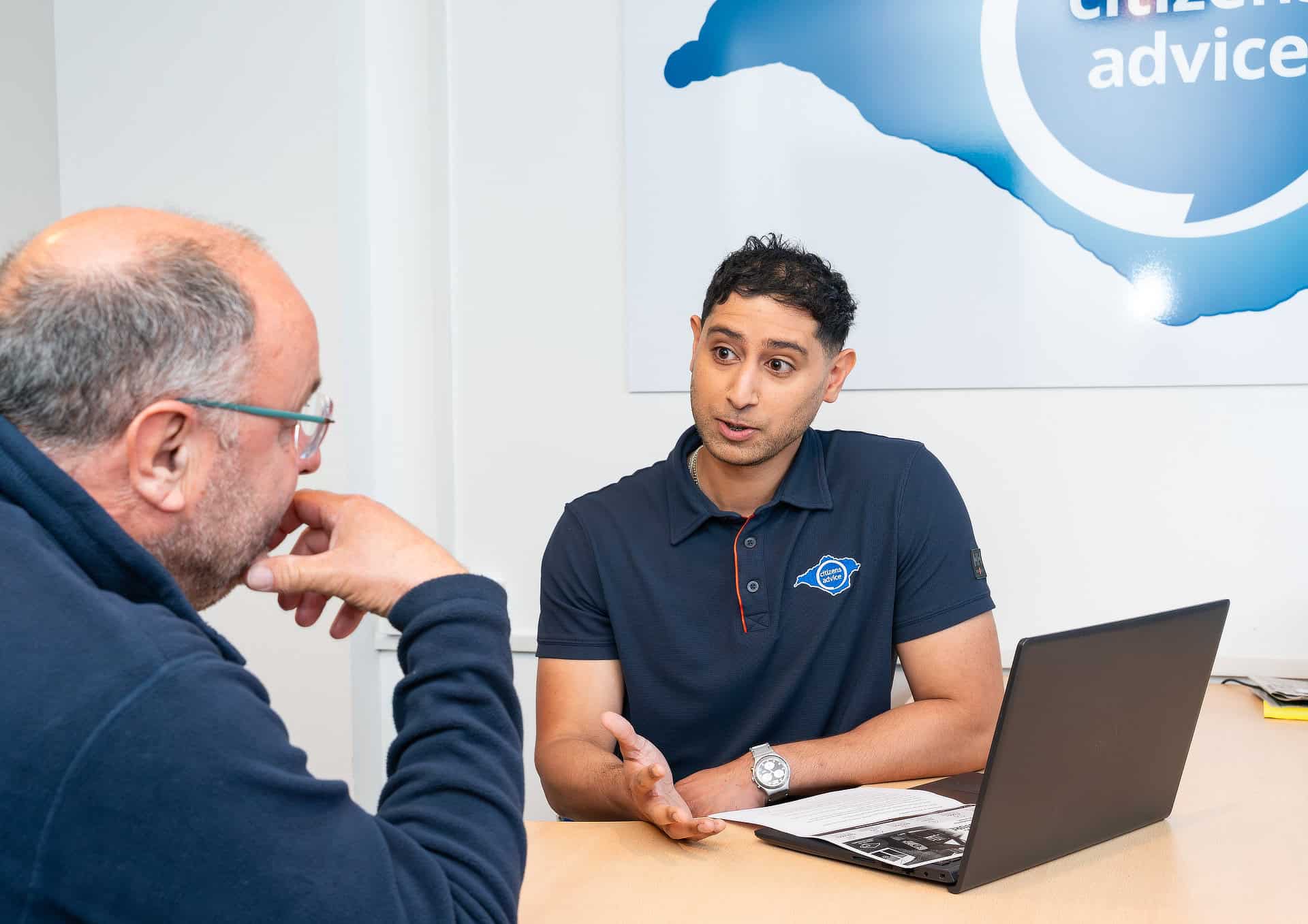Citizens Advice advisor talking to member of the public