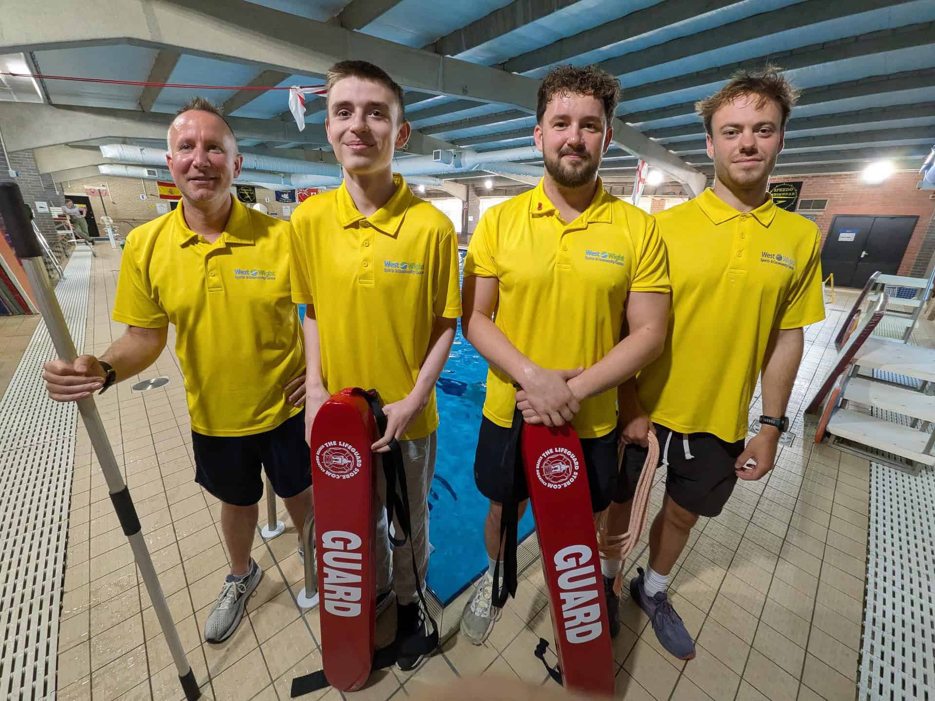 Members of the WWSCC lifeguard team, from left, Ian McAndrew, Deacon Hapgood, Jack Pickford and Elden Clevett