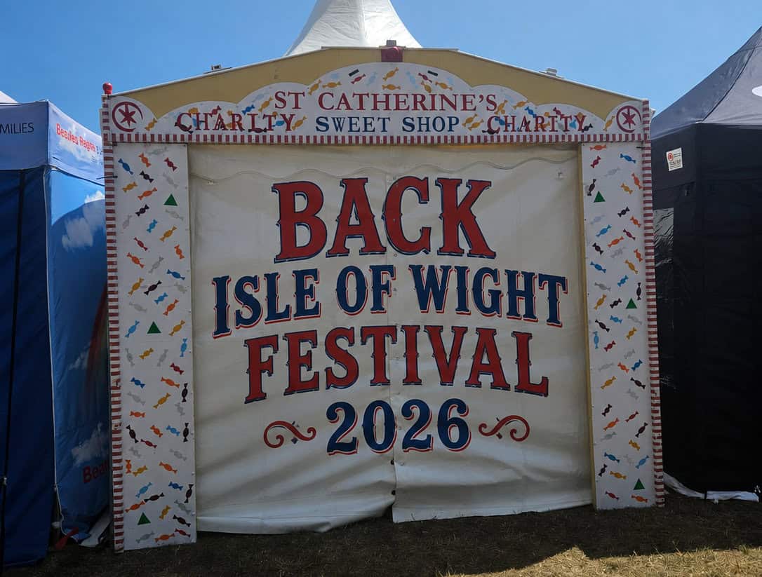 The St Catherine's tuck shop stall at Isle of Wight Festival