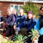 The C.A.R. Gardens team on planting day, with Mountbatten volunteer gardener, Jenny Peddar, centre back and Rob Mew, centre front