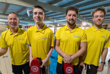 Members of the WWSCC lifeguard team, from left, Ian McAndrew, Deacon Hapgood, Jack Pickford and Elden Clevett
