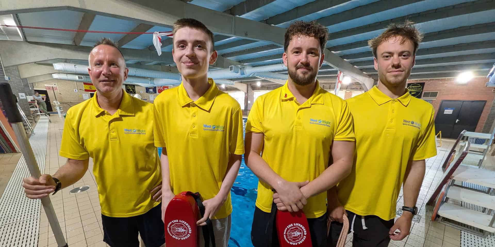Members of the WWSCC lifeguard team, from left, Ian McAndrew, Deacon Hapgood, Jack Pickford and Elden Clevett