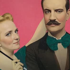 Illustration of magician and assistant