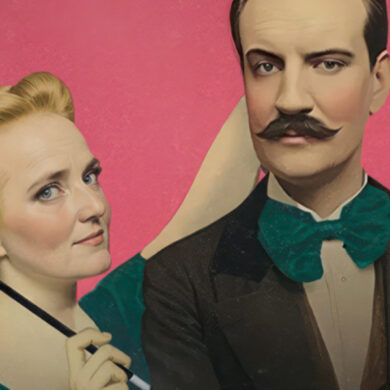 Illustration of magician and assistant