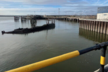Quay wall at the ferry terminal
