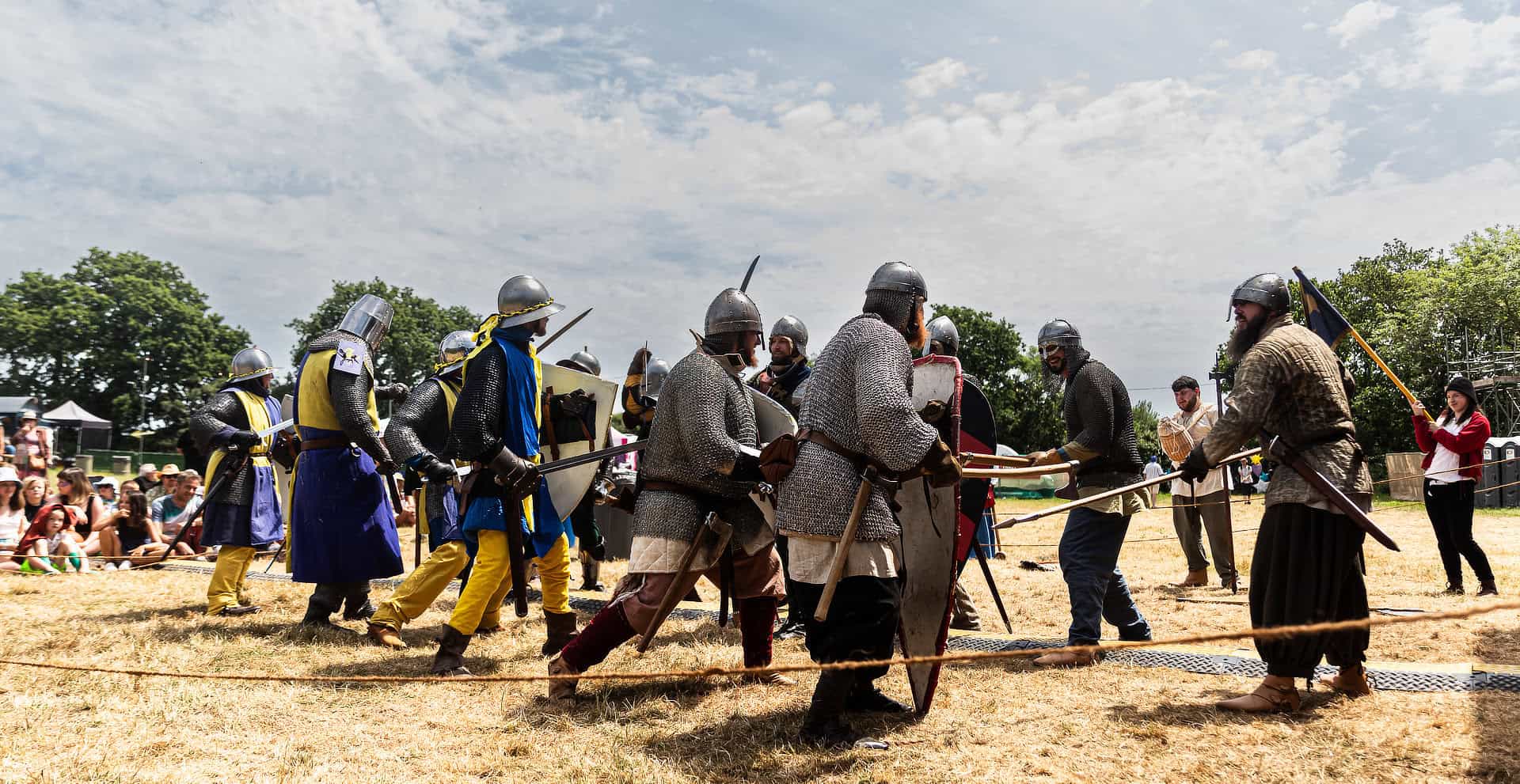 Re-enactors battle