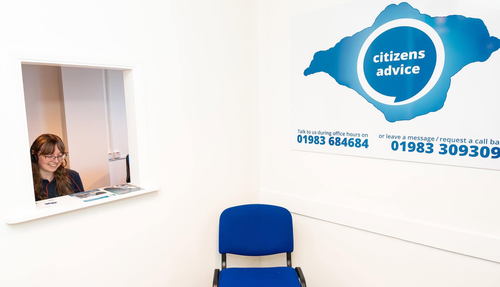Reception desk at citizens advice