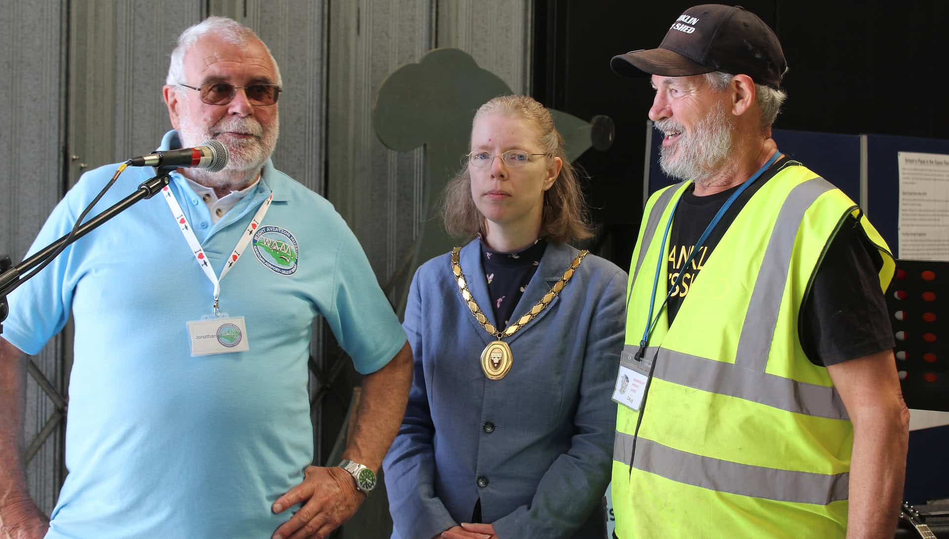 L-R Jonathan Lamb, Sara Sheath and Dave Betteridge at ShedFest