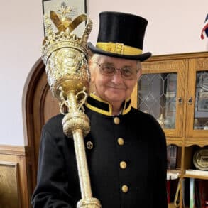 Steve Hammond with the Mace