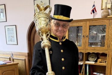 Steve Hammond with the Mace