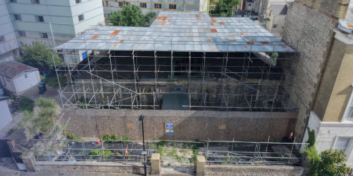 Aerial shot of Vectis Hall