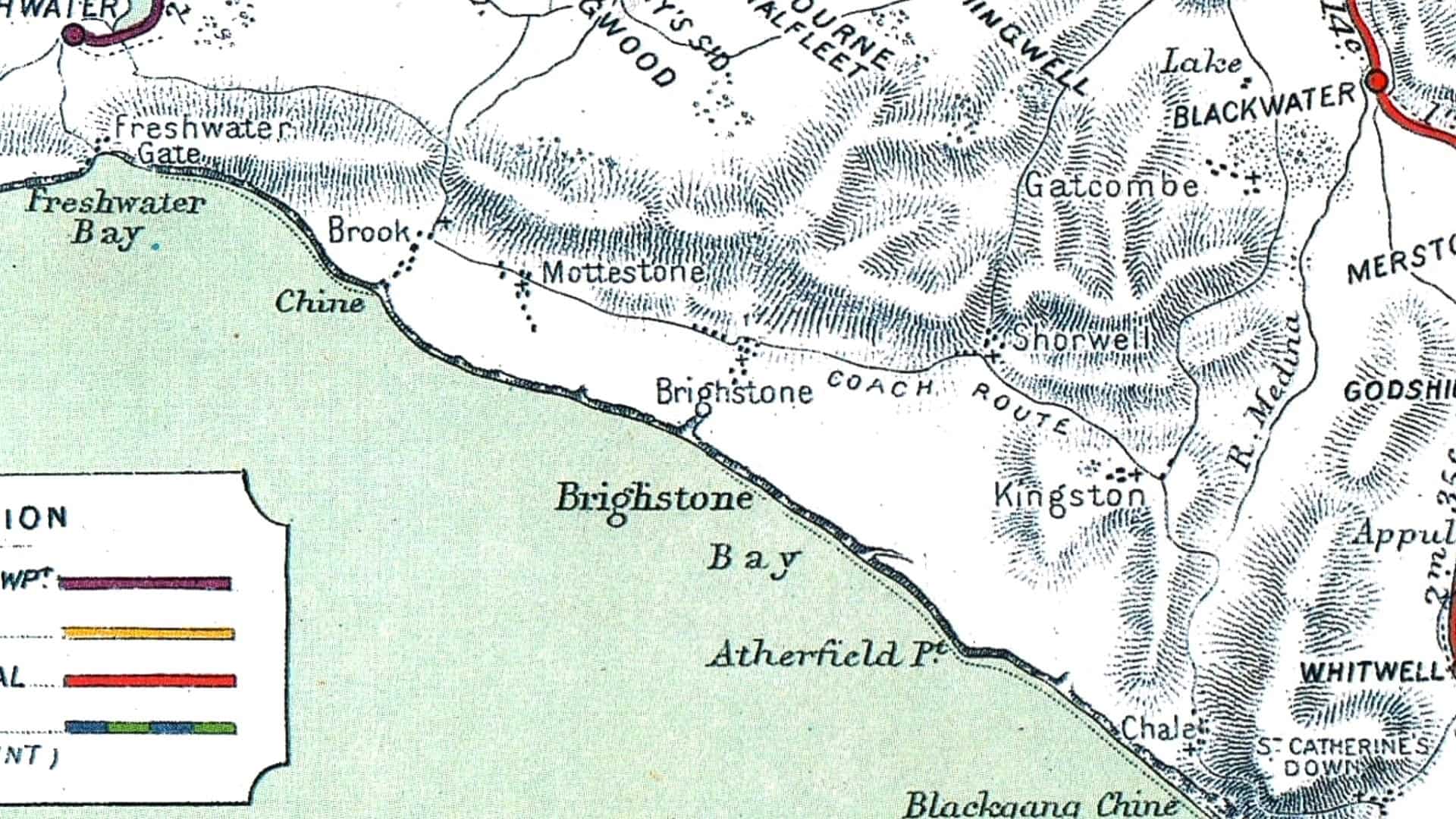 old map of the atherfield coastline