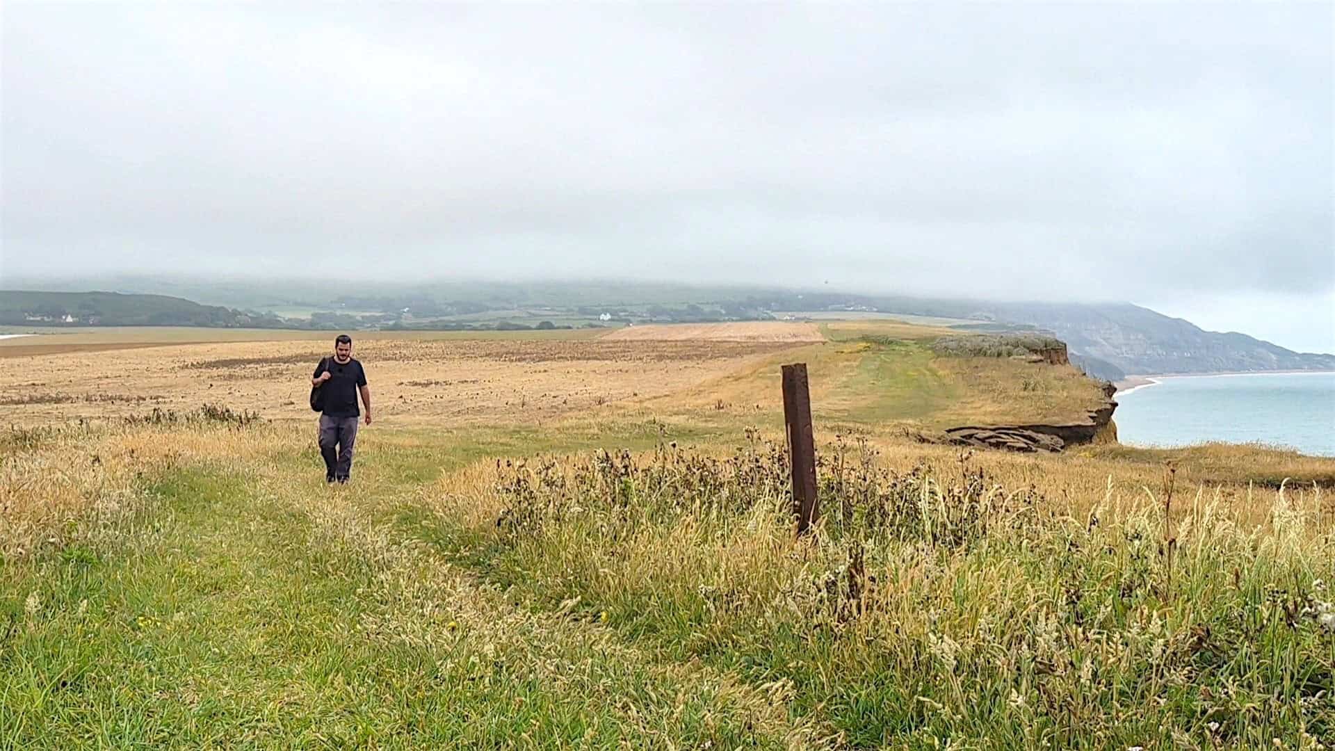 Jack walking along the coastal path