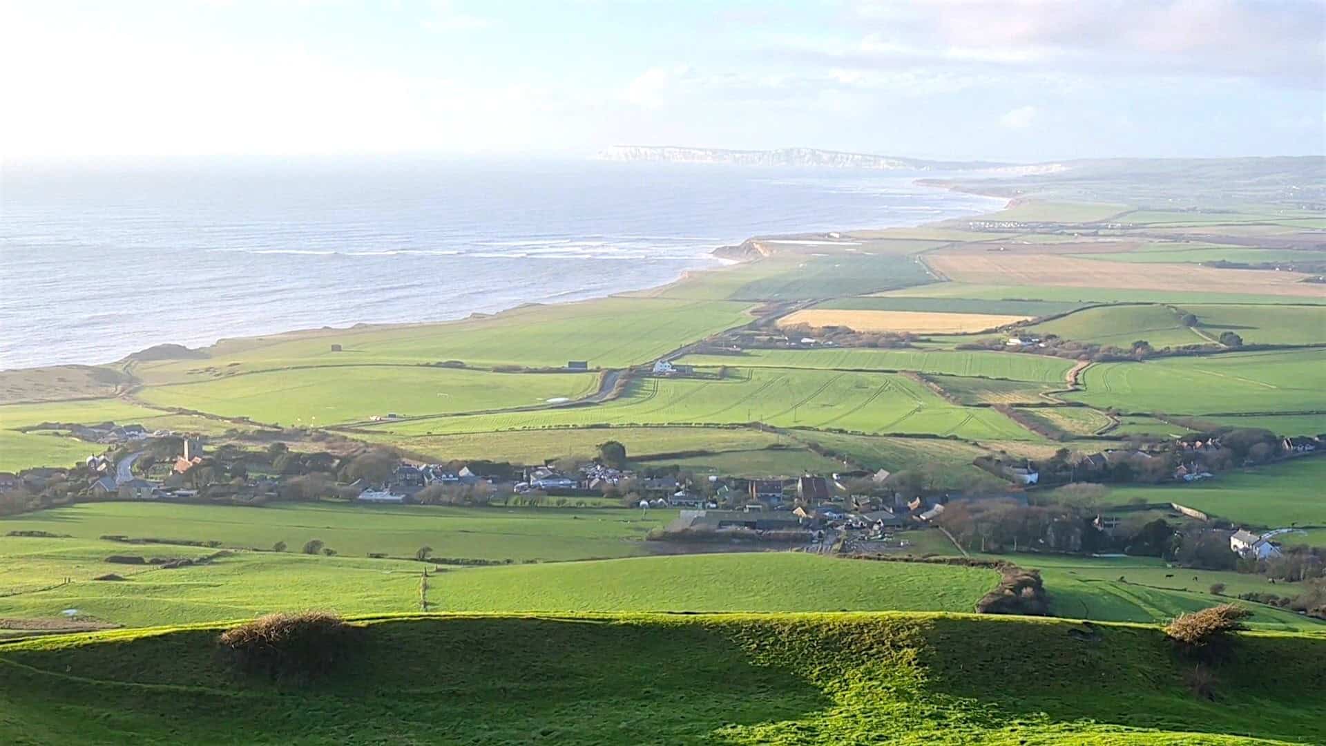 view of Atherfield from chale viewpoint