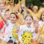 Wootton Primary pupils taking part in Mardi Gras