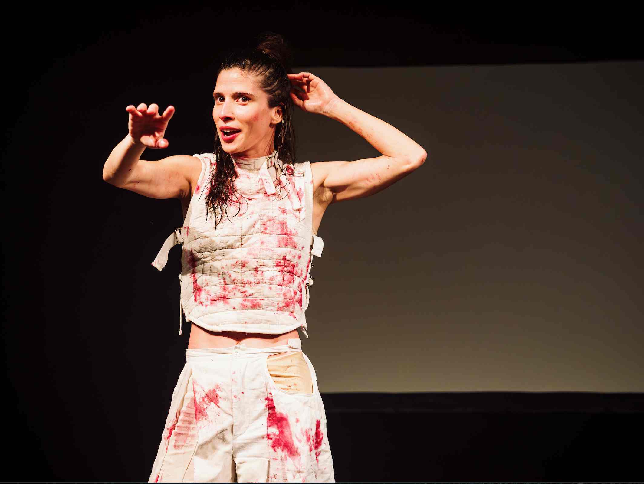 Gabriela Flarys performing Deluge on stage