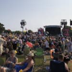 People on chairs and blankets at IW festival
