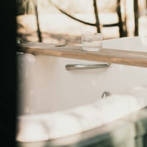 hot tub in garden