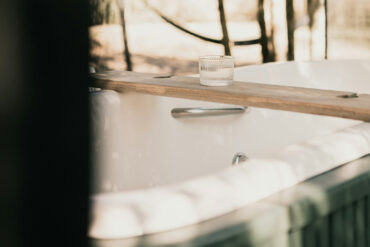 hot tub in garden
