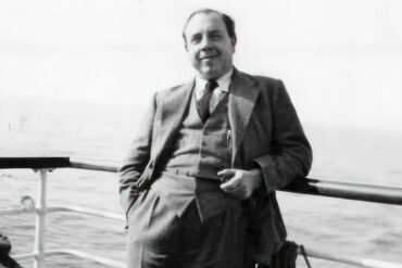 Photo of J B Priestly on a ferry called Saga