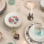 Vintage dinner table setting