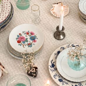 Vintage dinner table setting