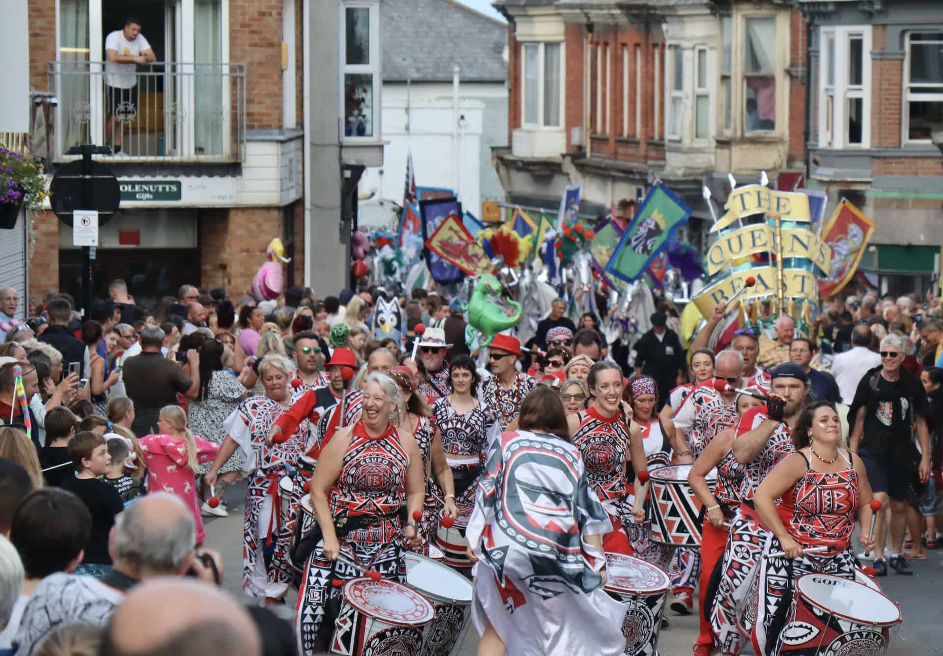 A packed Sandown high street during carnival