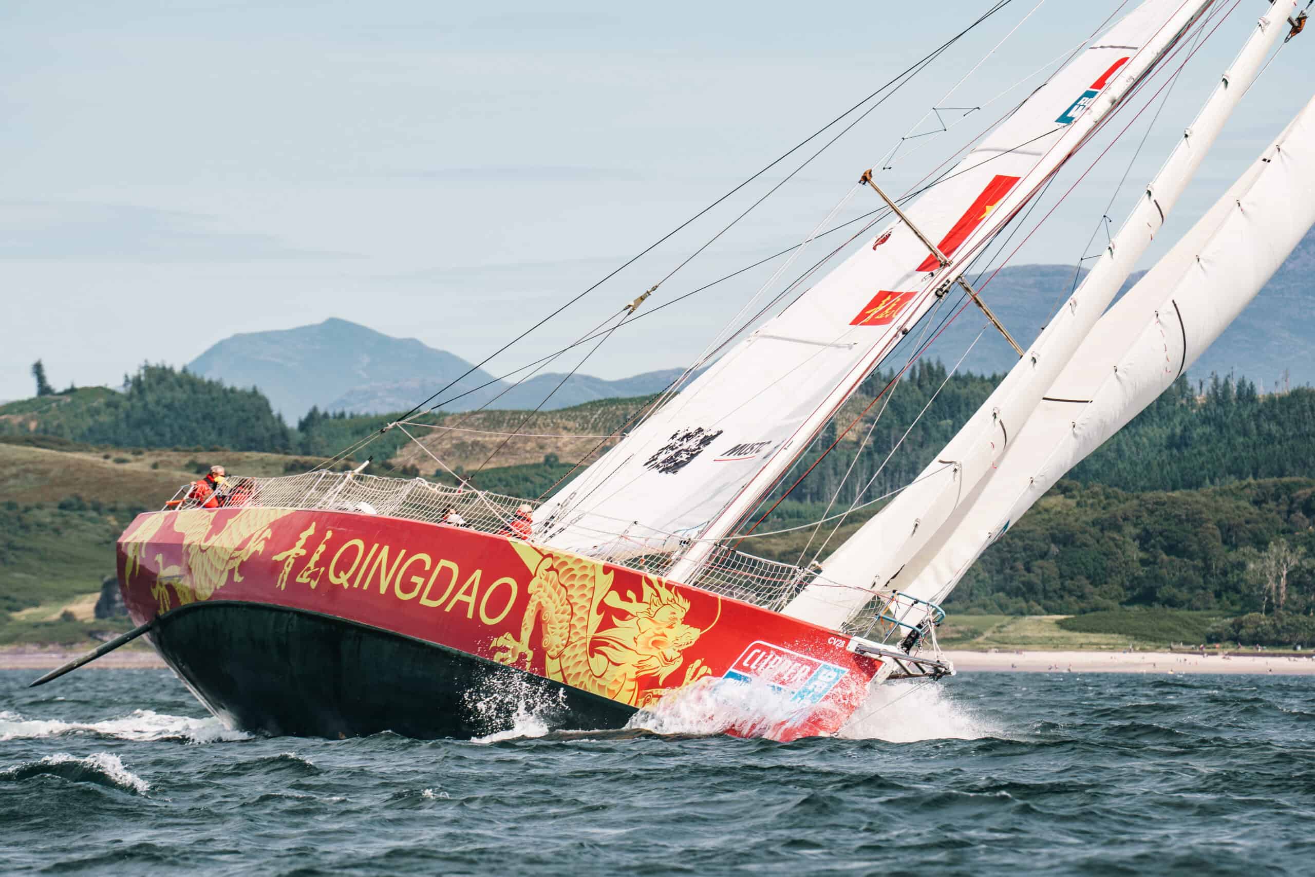 Team Qingdao departing from Oban as part of the Clipper Race